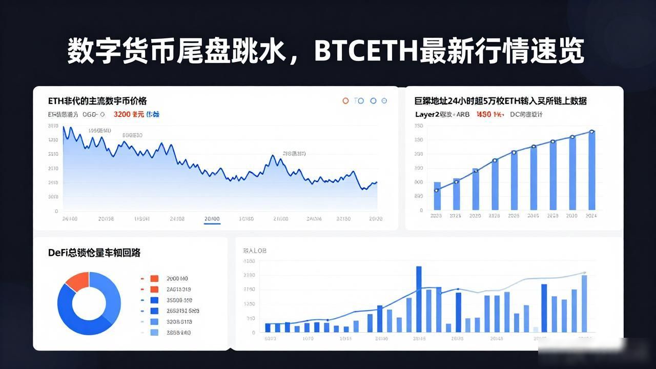 数字货币尾盘跳水，BTC ETH最新行情速览
