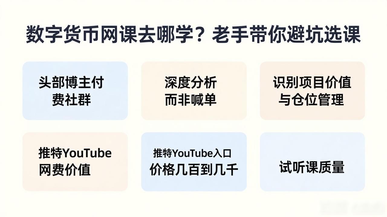 数字货币网课去哪学？老手带你避坑选课