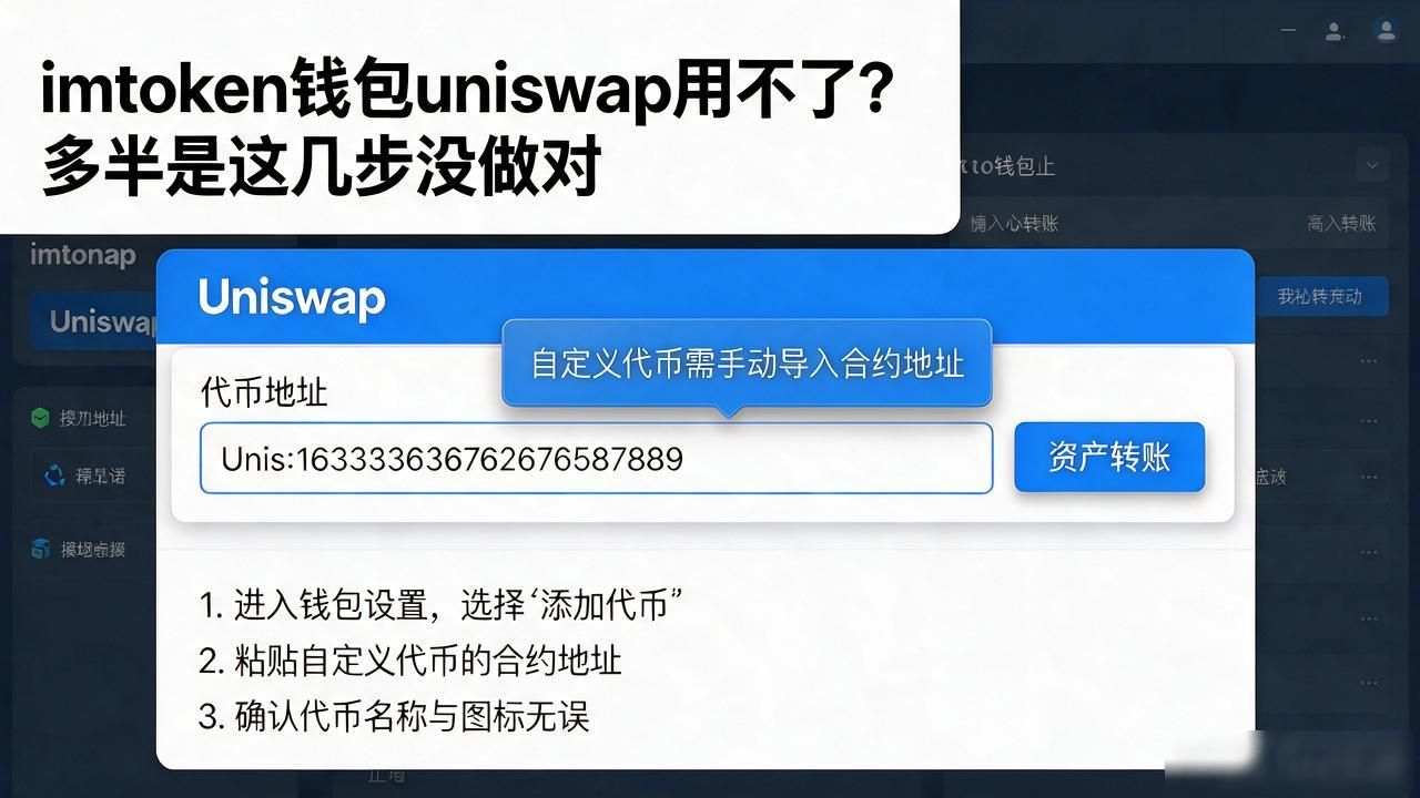 imtoken钱包uniswap用不了？多半是这几步没做对