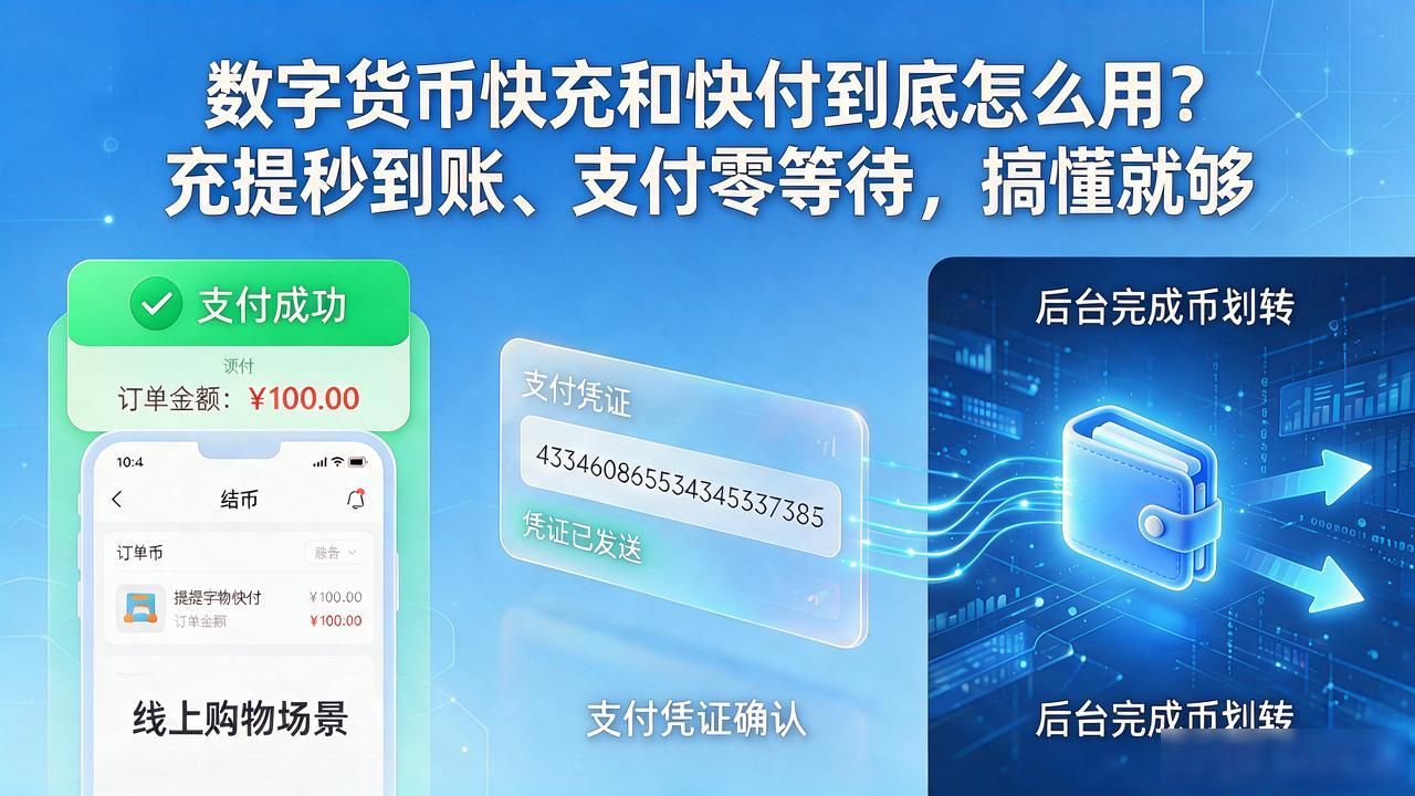 数字货币快充和快付到底怎么用？充提秒到账、支付零等待，搞懂就够