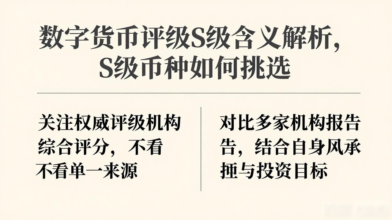 数字货币评级S级含义解析，S级币种如何挑选