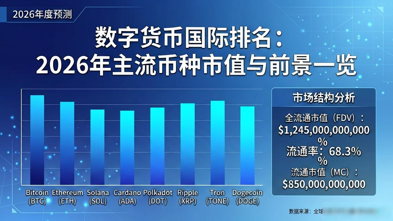 数字货币国际排名：2026年主流币种市值与前景一览