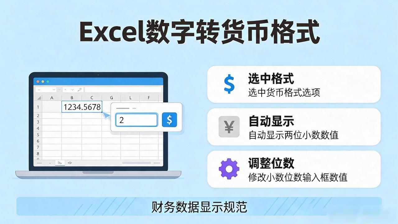 Excel数字变货币格式，3步搞定财务显示