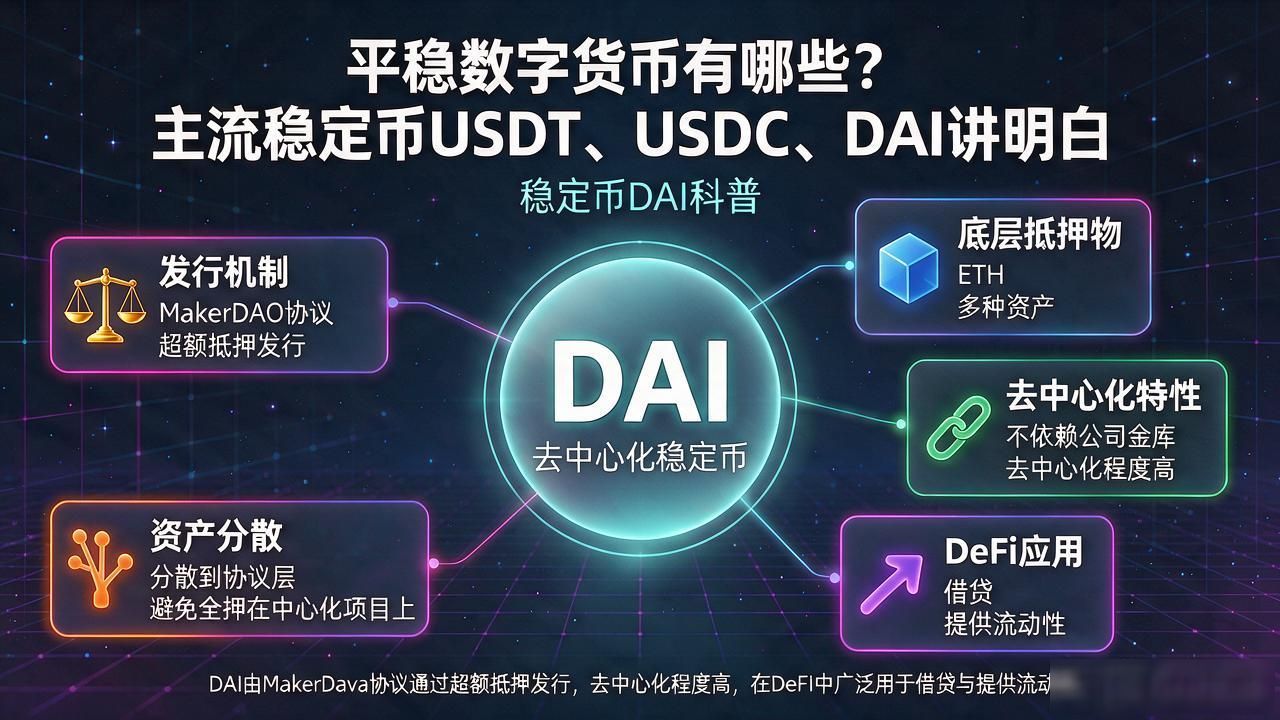 平稳数字货币有哪些？主流稳定币USDT、USDC、DAI讲明白