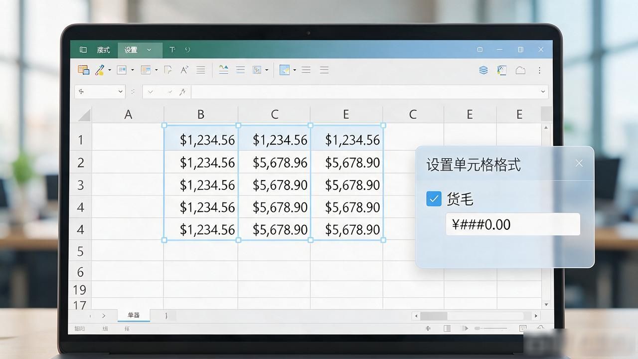 自定义Excel货币显示样式_批量设置Excel货币格式_excel 同时数字转货币