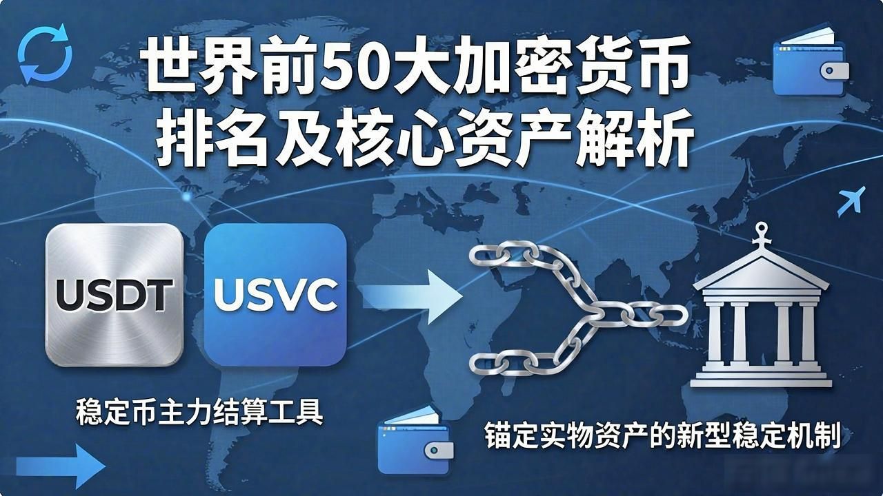 世界前50大加密货币排名及核心资产解析