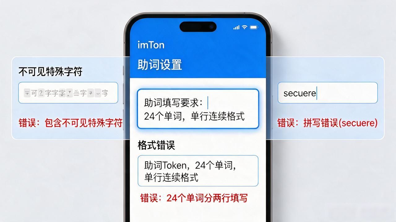imToken助词格式怎么填？12个单词空格隔开别搞错