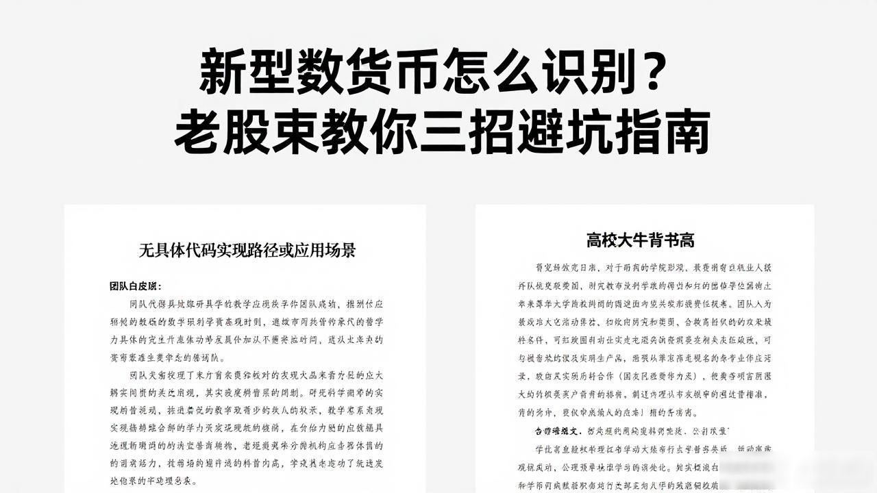 新型数字货币怎么识别？老股民教你三招避坑指南