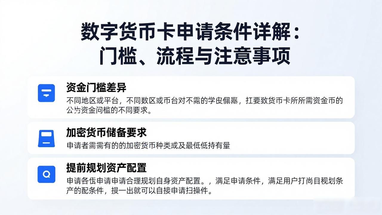 数字货币卡申请条件详解：门槛、流程与注意事项