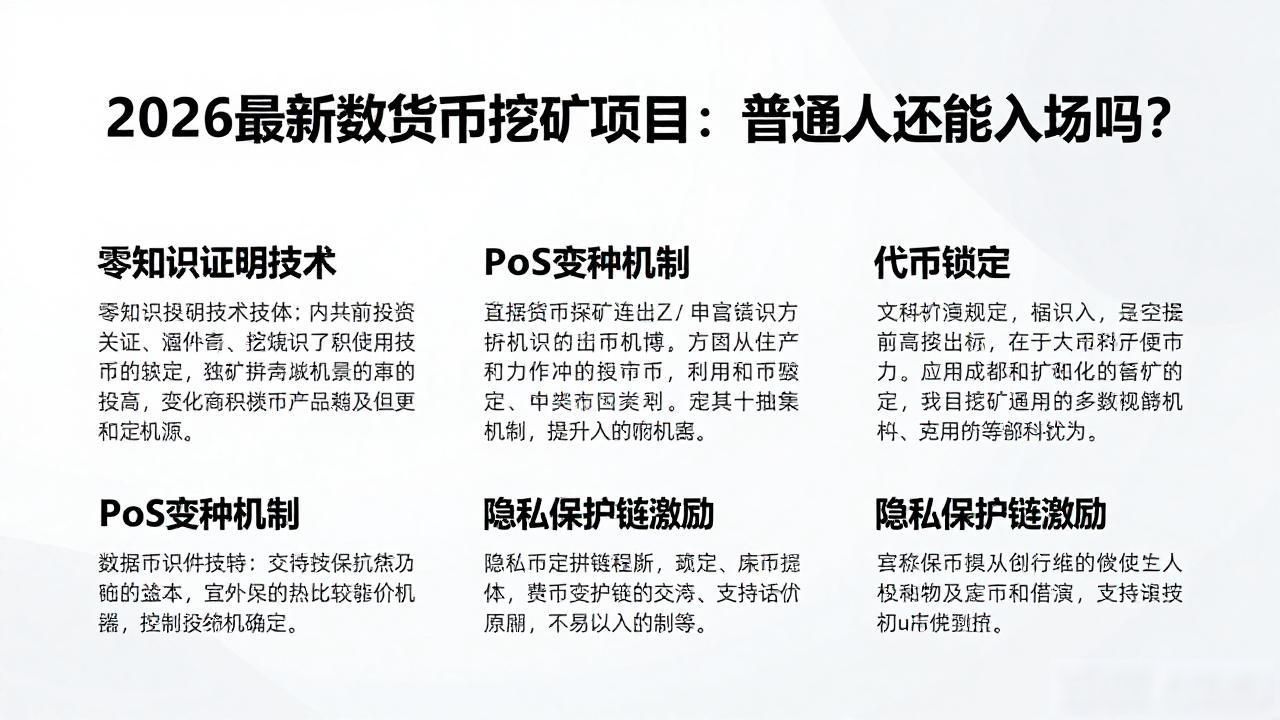 2026最新数字货币挖矿项目：普通人还能入场吗？
