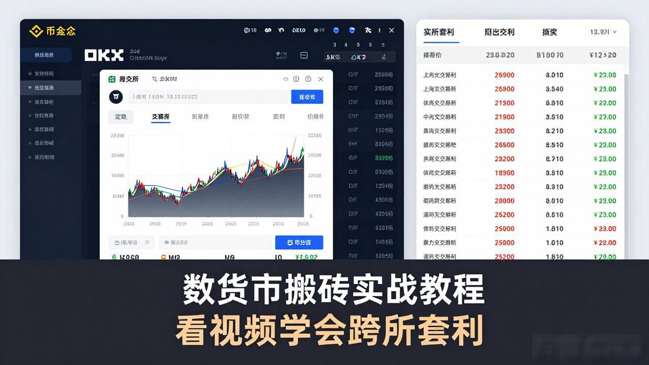 数字货币搬砖实战教程 看视频学会跨所套利